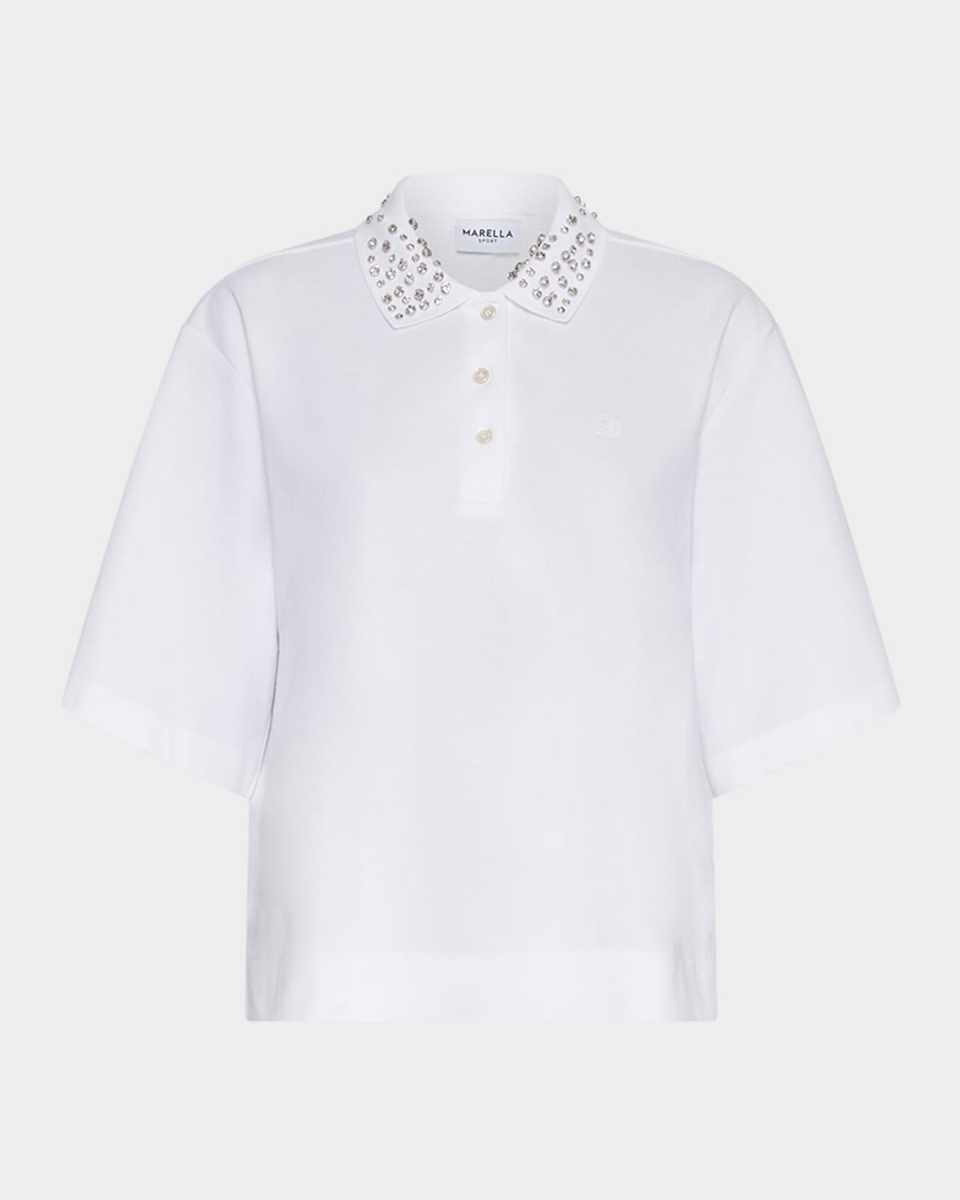 Gonzaga Embellished Short-Sleeve Polo Top